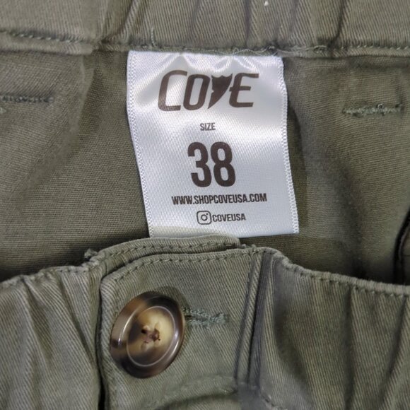 Cove USA Pants Men's 38 Green Chino Pants Stretch Elastic Waist Casual - Picture 9 of 11